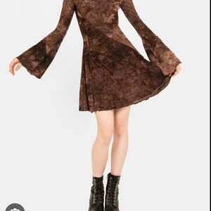 Disturbia Serenade Long Sleeve Floral Dress